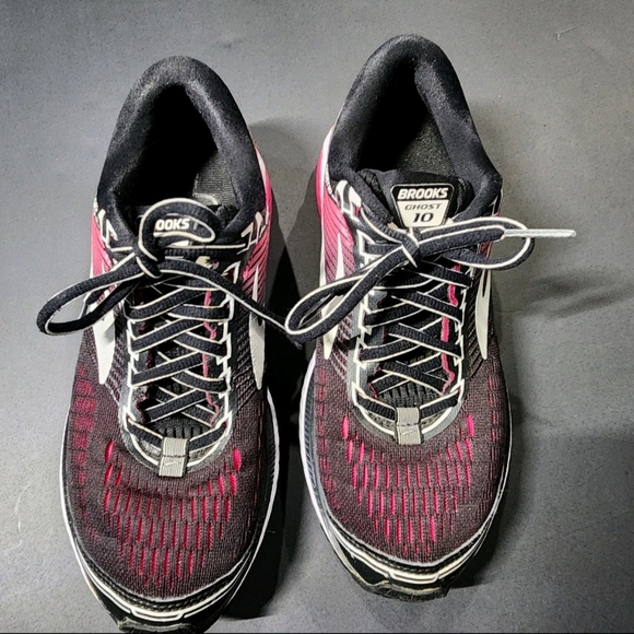 Brooks Ghost 10 Black‎ Pink Sneaker Running Walking Nursing - Women's Size 7 B - Picture 8 of 16